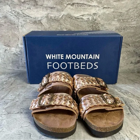 WHITE MOUNTAIN Women's Braided Double-Buckle Signature Footbed Sandal - Picture 10 of 10